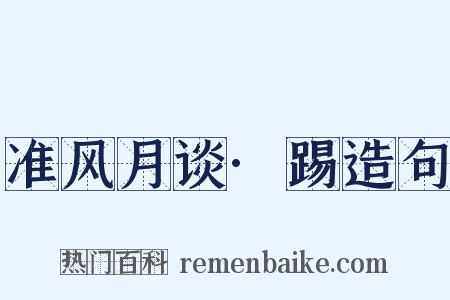 准风月谈·踢造句是什么意思的图片